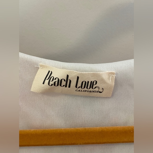 Peach Love California Multi Color Floral Faux Wrap Long Sleeve Bodysuit - Picture 4 of 5